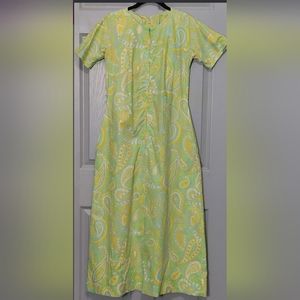 Vintage 60s Paisley Print House Dress Size Small